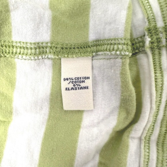 Abercrombie & Fitch Y2K Vtg Striped LS Bella Swan Top Green White Womens Large - Picture 4 of 9